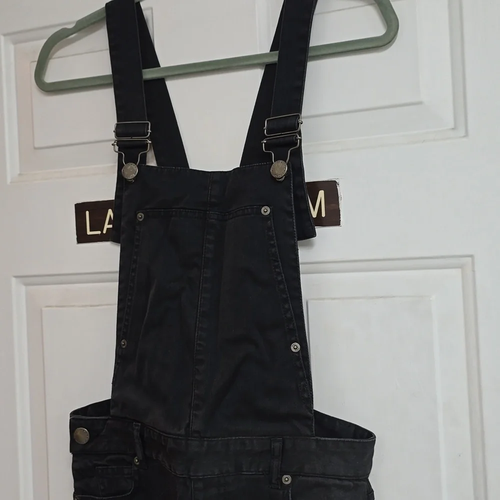Maje Pila Stretch Denim Overalls Black